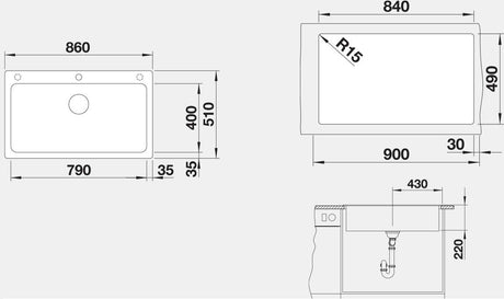Blanco Single Extra Large Bowl Inset Granite Sink NAYAXL9WK5 526840