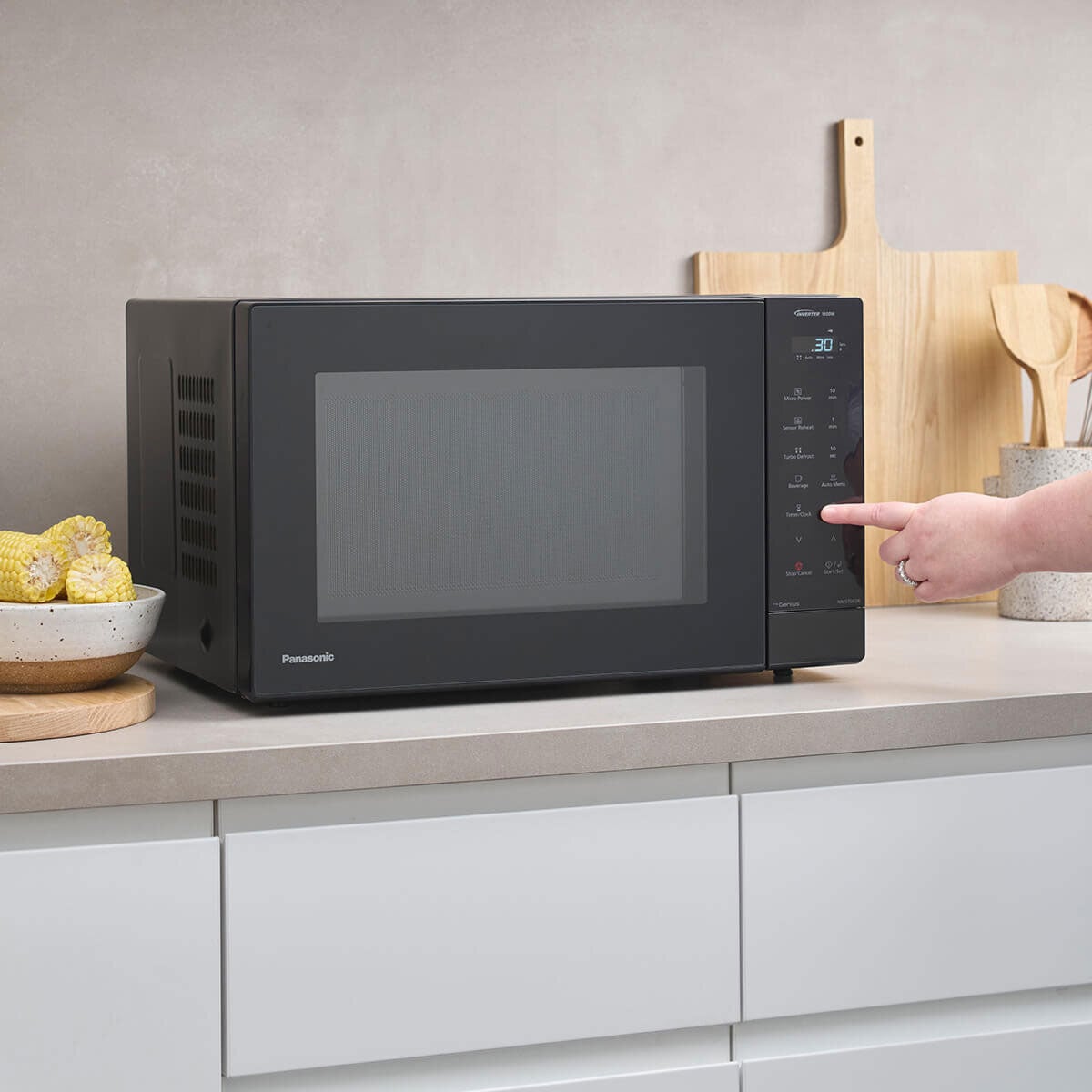 Panasonic 32L Inverter 1100W Microwave Black NN-ST66QBQPQ