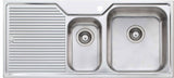 Oliveri Nu-petite 1 & 1/2 Double Right Hand Bowl Inset Sink With Drainer NP602