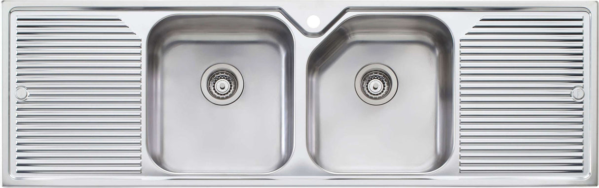 Oliveri Nu-Petite Double Bowl Inset Sink With Left & Right Drainers NP653