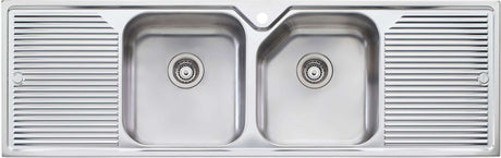 Oliveri Nu-Petite Double Bowl Inset Sink With Left & Right Drainers NP653