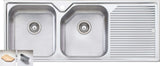 Oliveri Nu-Petite Double Left Hand Bowl Inset Sink With Drainer NP671