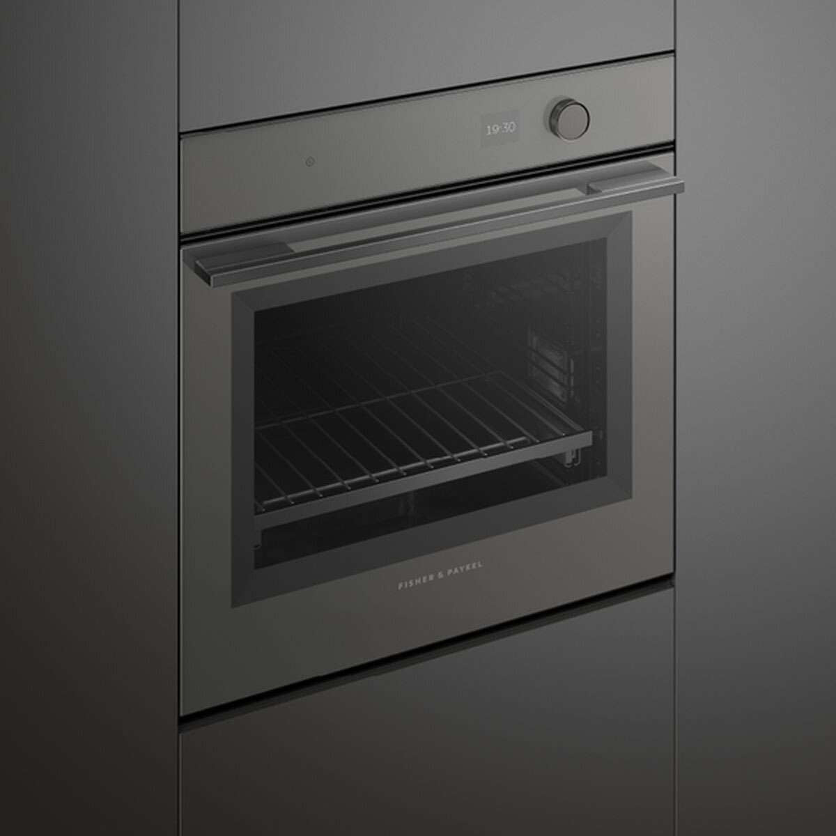Fisher & Paykel 60cm Minimal Pyrolytic Built In Wall Oven Grey OB60SM16PLG1