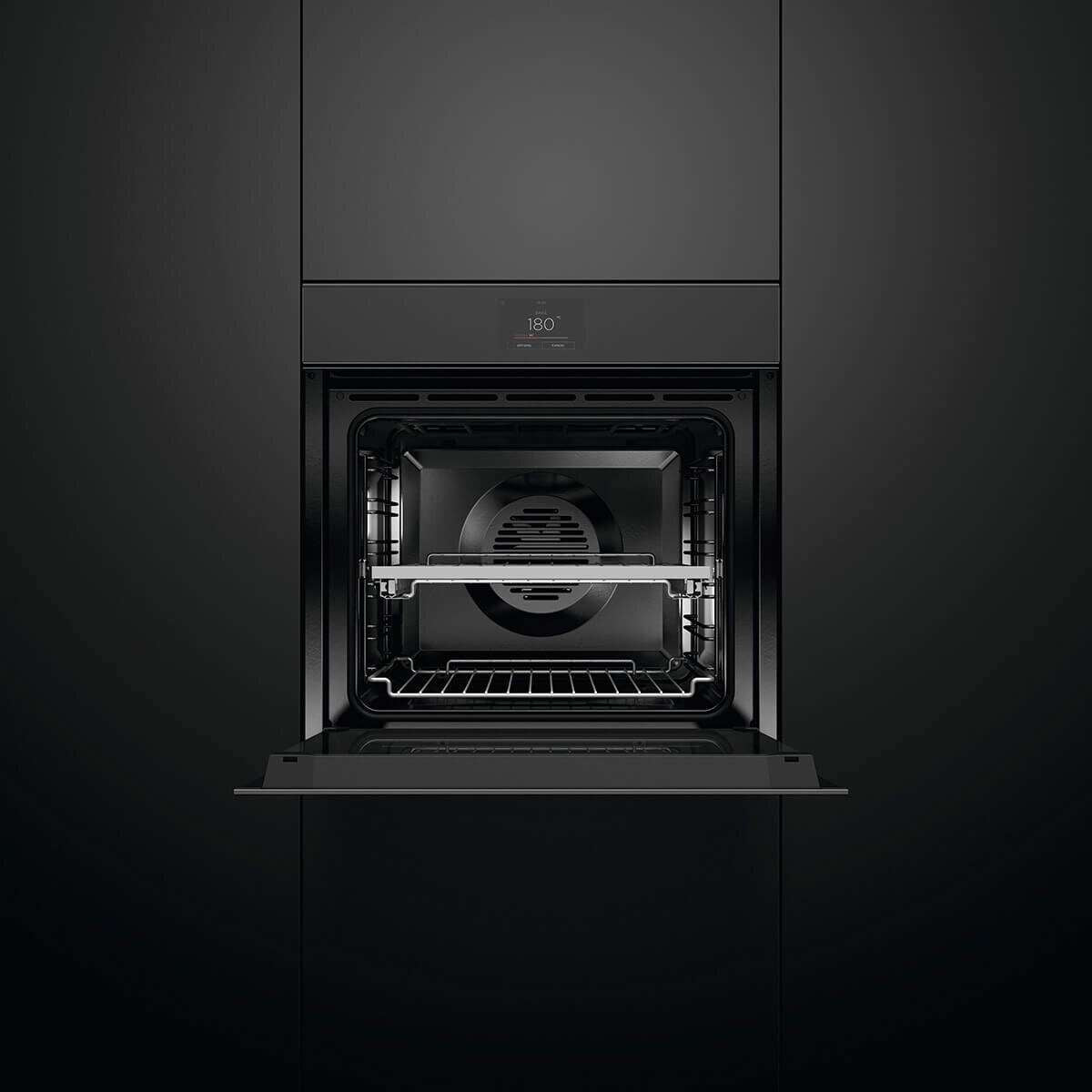 Fisher & Paykel 60cm Minimal Handleless Pyrolytic Oven Black OB60SMPTNB1