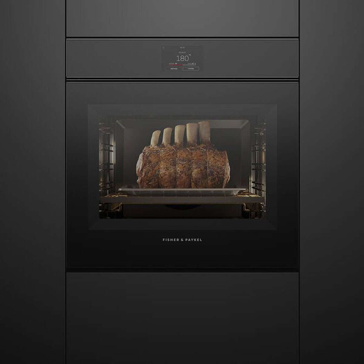 Fisher & Paykel 60cm Minimal Handleless Pyrolytic Oven Black OB60SMPTNB1