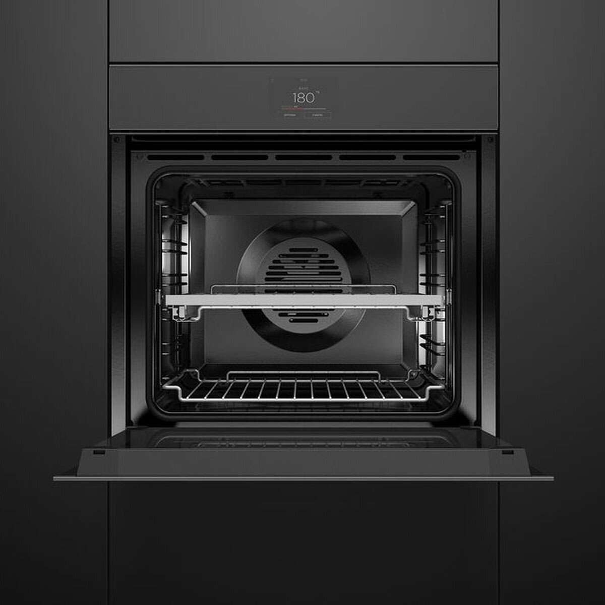 Fisher & Paykel 60cm Minimal Handleless Pyrolytic Oven Black OB60SMPTNB1