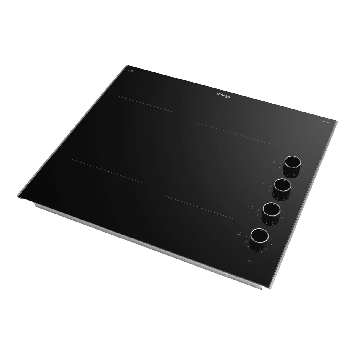 Omega 60cm Black Ceramic Glass Electric Cooktop Knob Control OCC604KZ