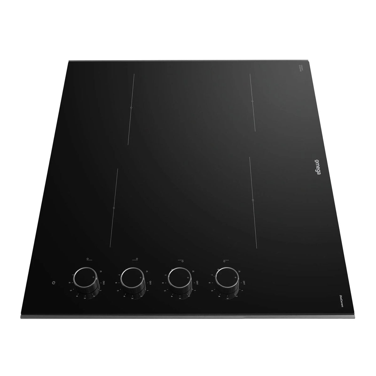 Omega 60cm Black Ceramic Glass Electric Cooktop Knob Control OCC604KZ