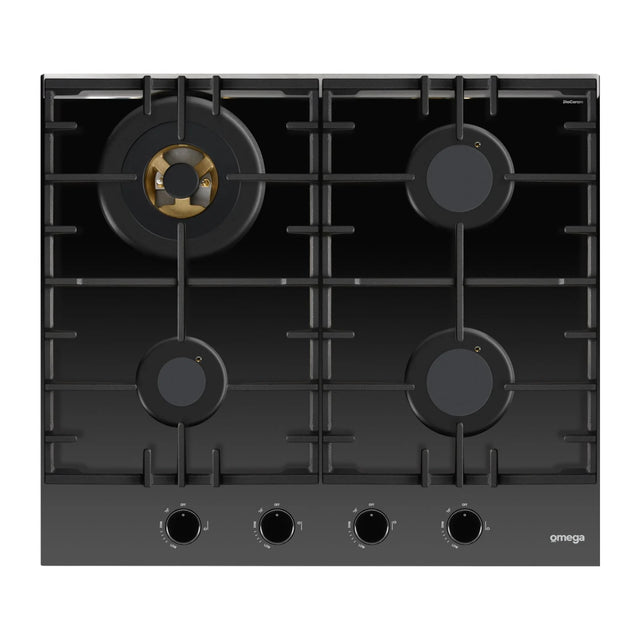 Omega 60cm 4 Burner Gas on Ceramic Glass Cooktop OCGG604WB