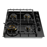 Omega 60cm 4 Burner Gas on Ceramic Glass Cooktop OCGG604WB
