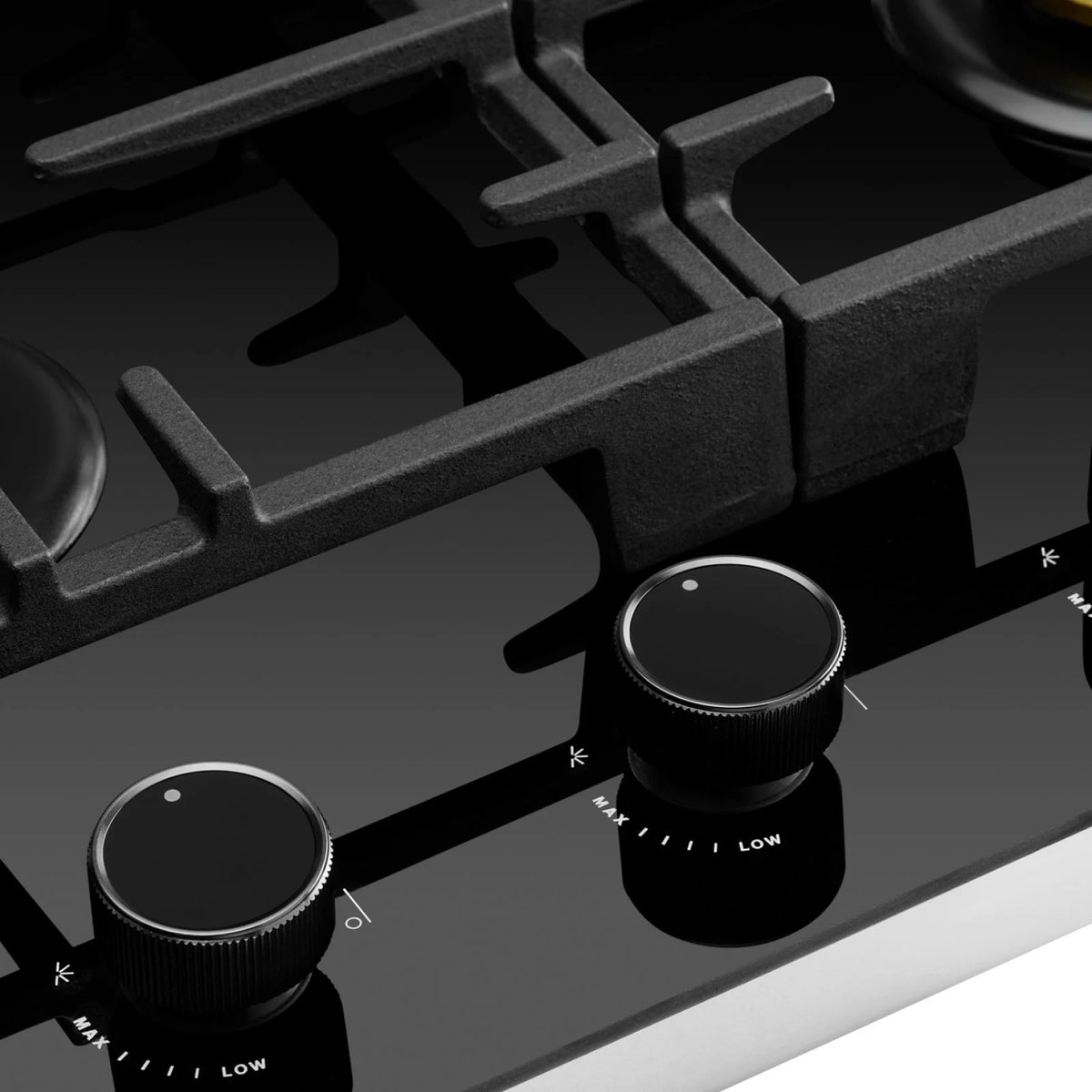 Omega 60cm 4 Burner Gas on Ceramic Glass Cooktop OCGG604WB