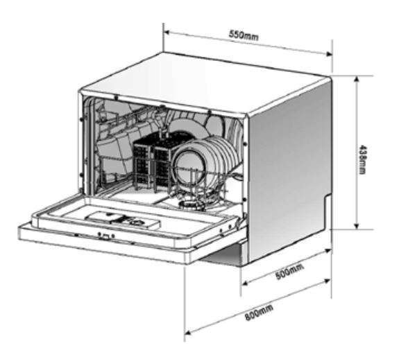 Omega 55cm Benchtop Dishwasher ODW101W