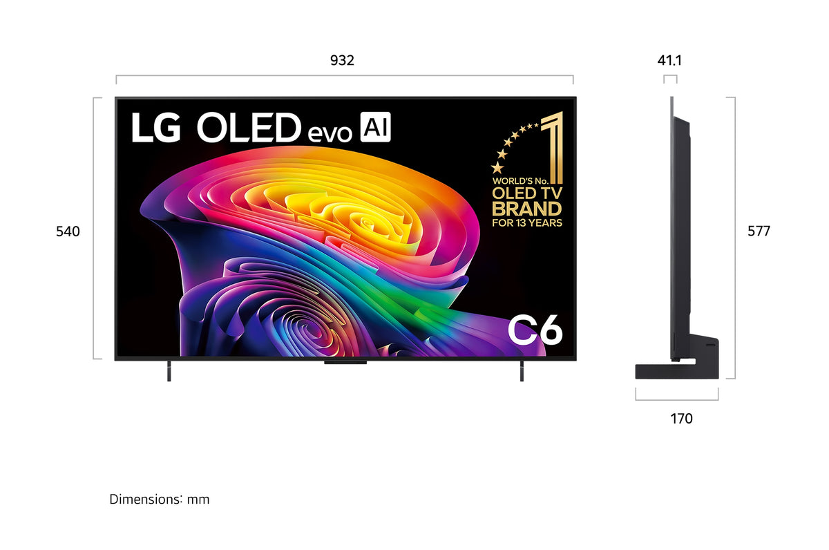 LG 42" OLED evo AI C6 4K Smart TV 2026 OLED42C6PSA