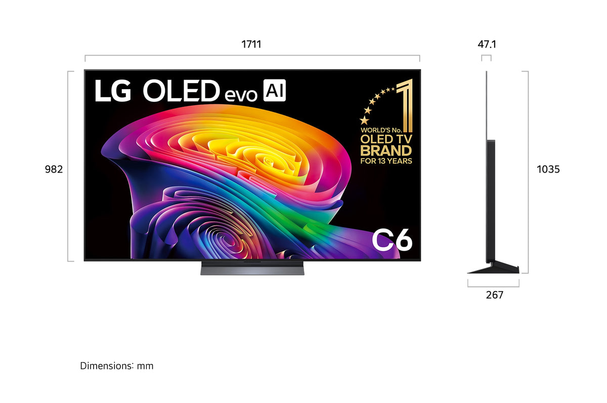 LG 77" OLED evo AI C6 4K Smart TV 2026 OLED77C6PSA | Greater Sydney Only