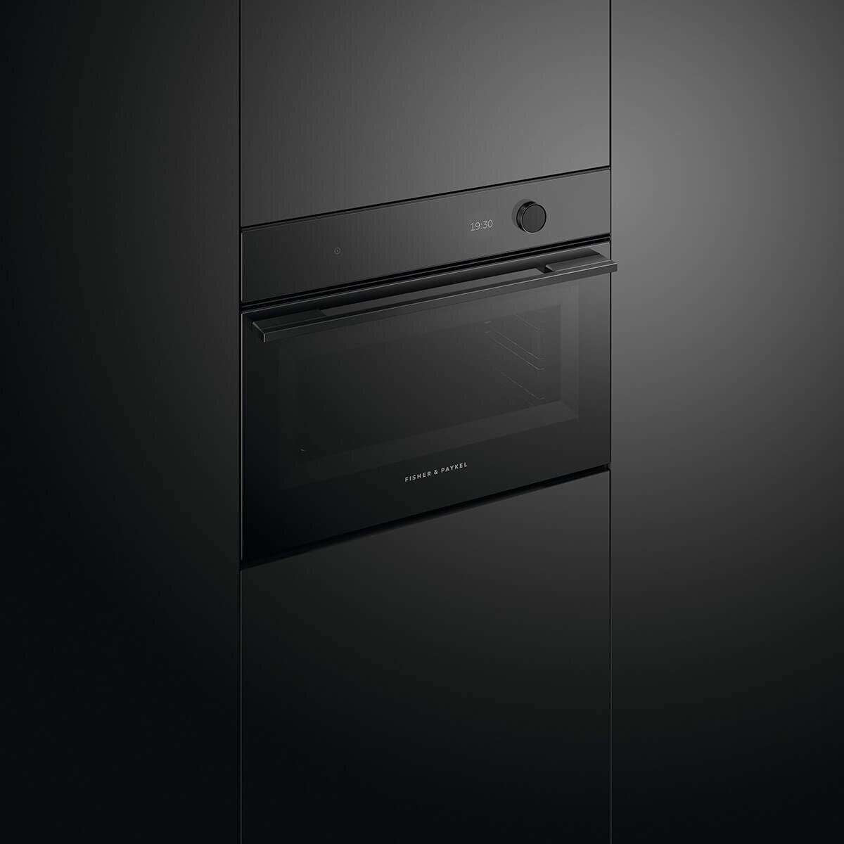 Fisher & Paykel 60cm 49L Minimal Compact Combi-Microwave Oven Black OM60NMLB1
