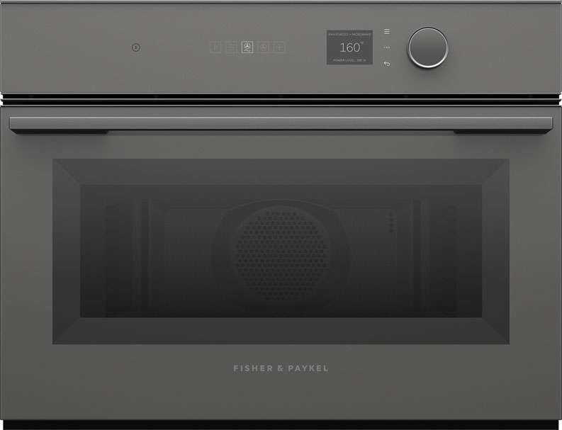 Fisher & Paykel 60cm 49L Minimal Compact Combi-Microwave Oven Grey OM60NMLG1