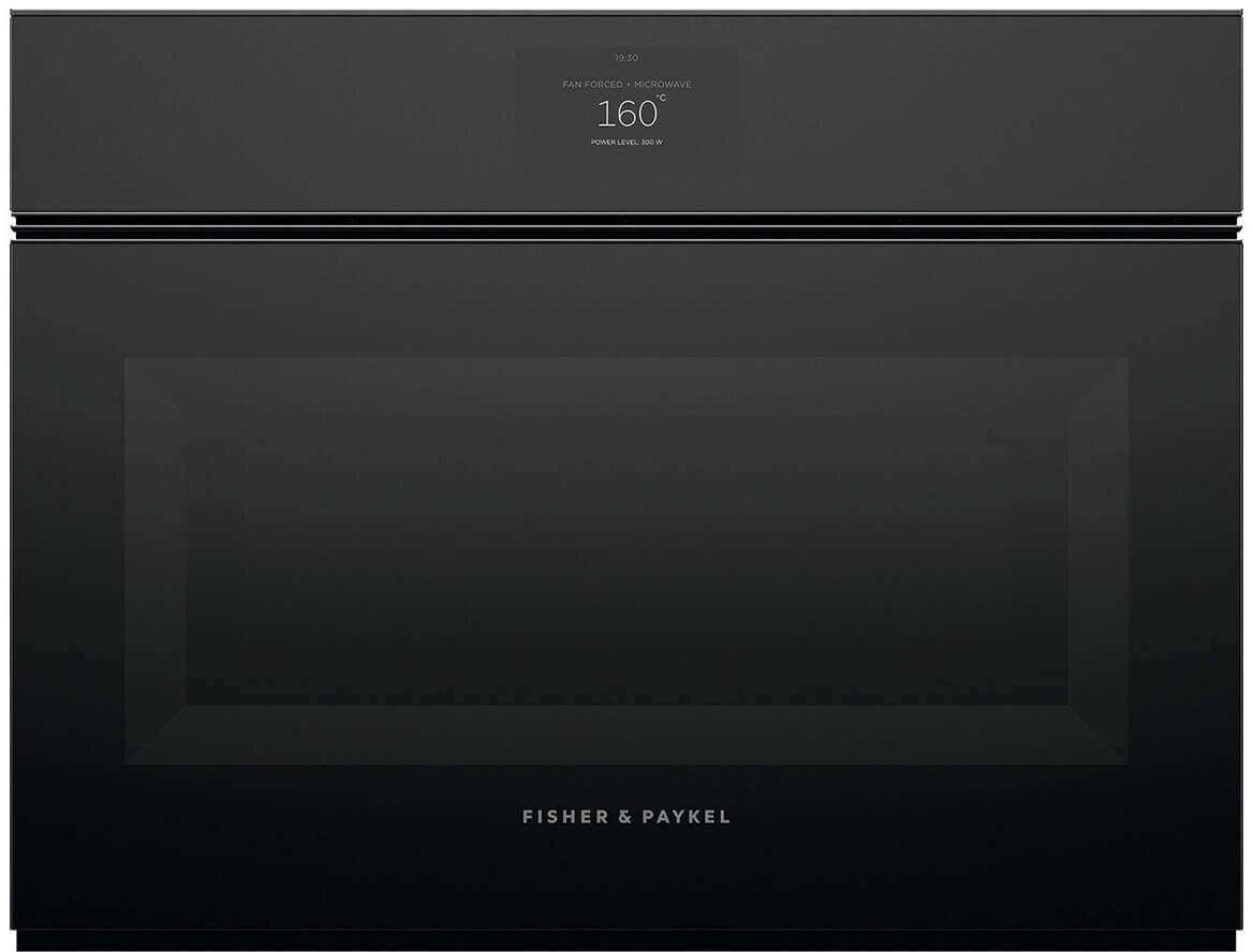 Fisher & Paykel 60cm 49L Minimal Compact Combi-Microwave Oven Black OM60NMTNB1