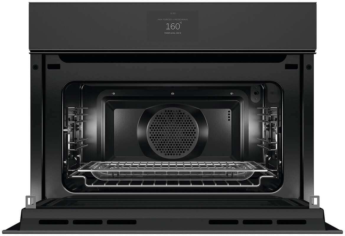 Fisher & Paykel 60cm 49L Minimal Compact Combi-Microwave Oven Black OM60NMTNB1