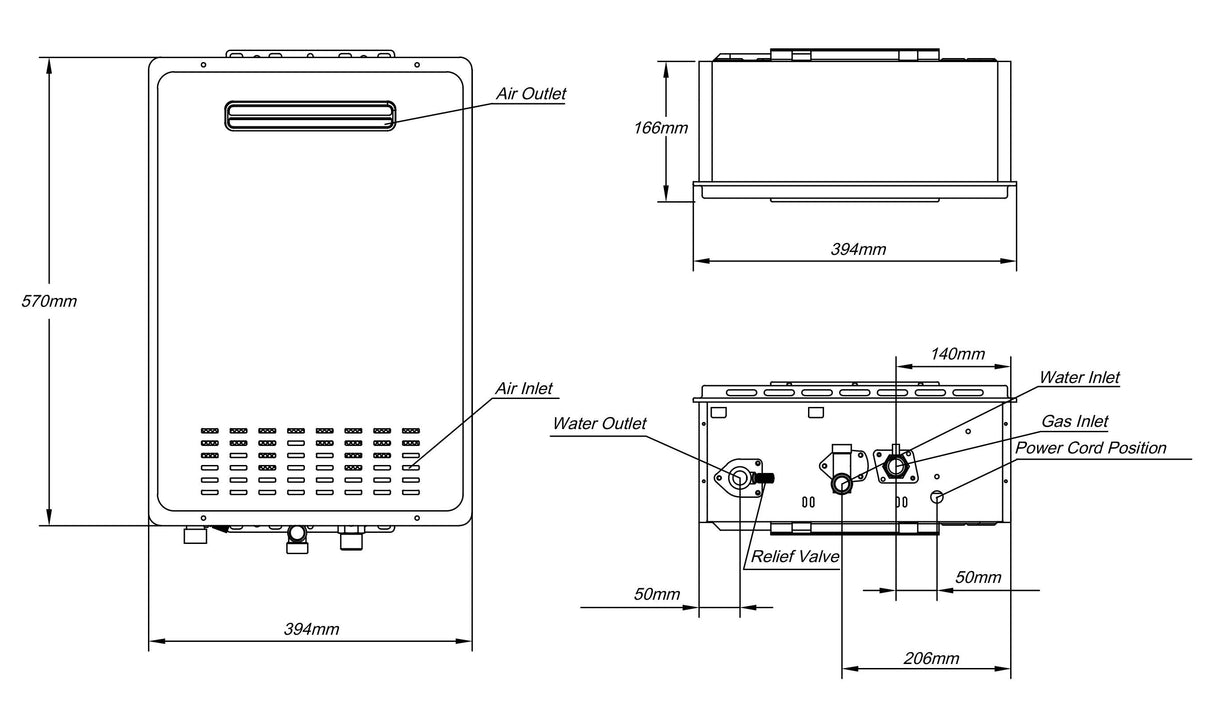 Onsen 60°C 26L Hot Water System ONHW26NG60 *NATURAL GAS*