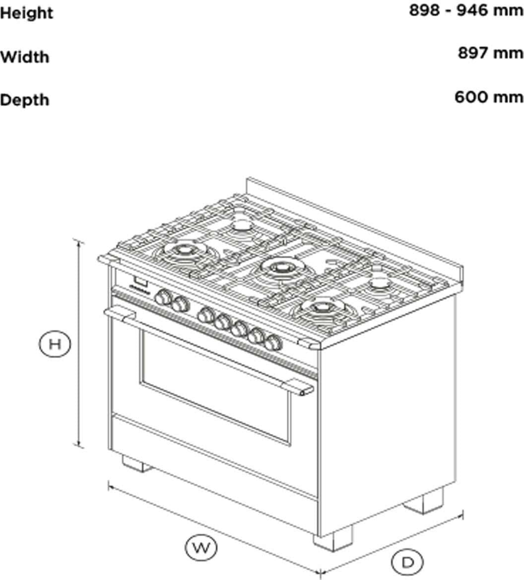 Fisher & Paykel 90cm 140L Dual Fuel Freestanding Oven/Stove OR90SCG2X1