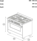 Fisher & Paykel 90cm 140L Dual Fuel Freestanding Oven/Stove OR90SCG2X1