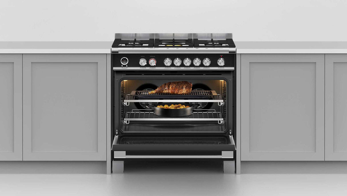Fisher & Paykel 90cm 140L Dual Fuel Freestanding Oven/Stove OR90SCG6B1