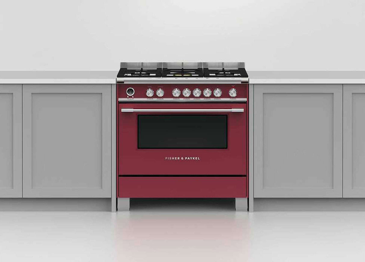 Fisher & Paykel 90cm 140L Red Dual Fuel Freestanding Oven/Stove OR90SCG6R1