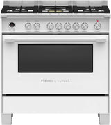 Fisher & Paykel 90cm 140L White Dual Fuel Freestanding Oven/Stove OR90SCG6W1