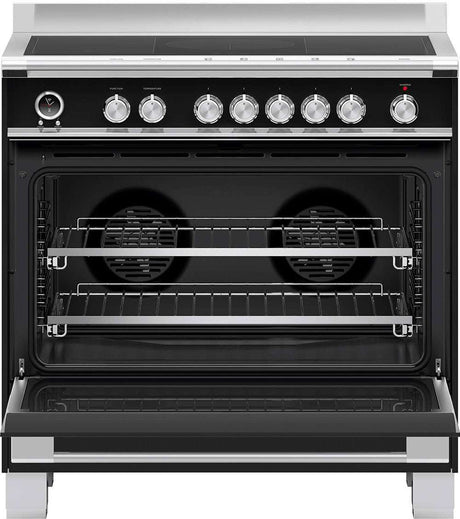 Fisher & Paykel 90cm 140L Induction Freestanding Oven/Stove Black OR90SCI6B1