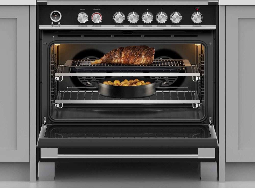 Fisher & Paykel 90cm 140L Induction Freestanding Oven/Stove Black OR90SCI6B1