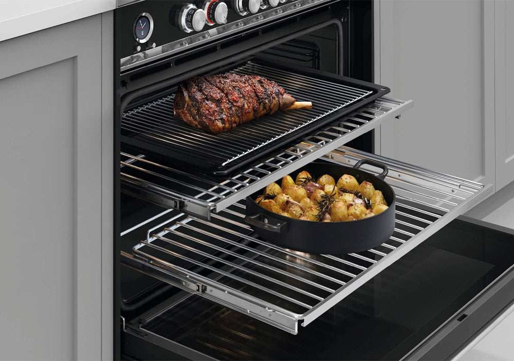 Fisher & Paykel 90cm 140L Induction Freestanding Oven/Stove Black OR90SCI6B1