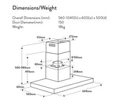 Omega 60cm Canopy Rangehood ORC60MB
