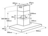 Omega 90cm Canopy Rangehood ORC93XA