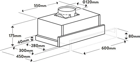 Omega 60cm Slideout Rangehood ORT6WBA
