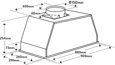 Omega 90cm Undermount Rangehood ORU90MB