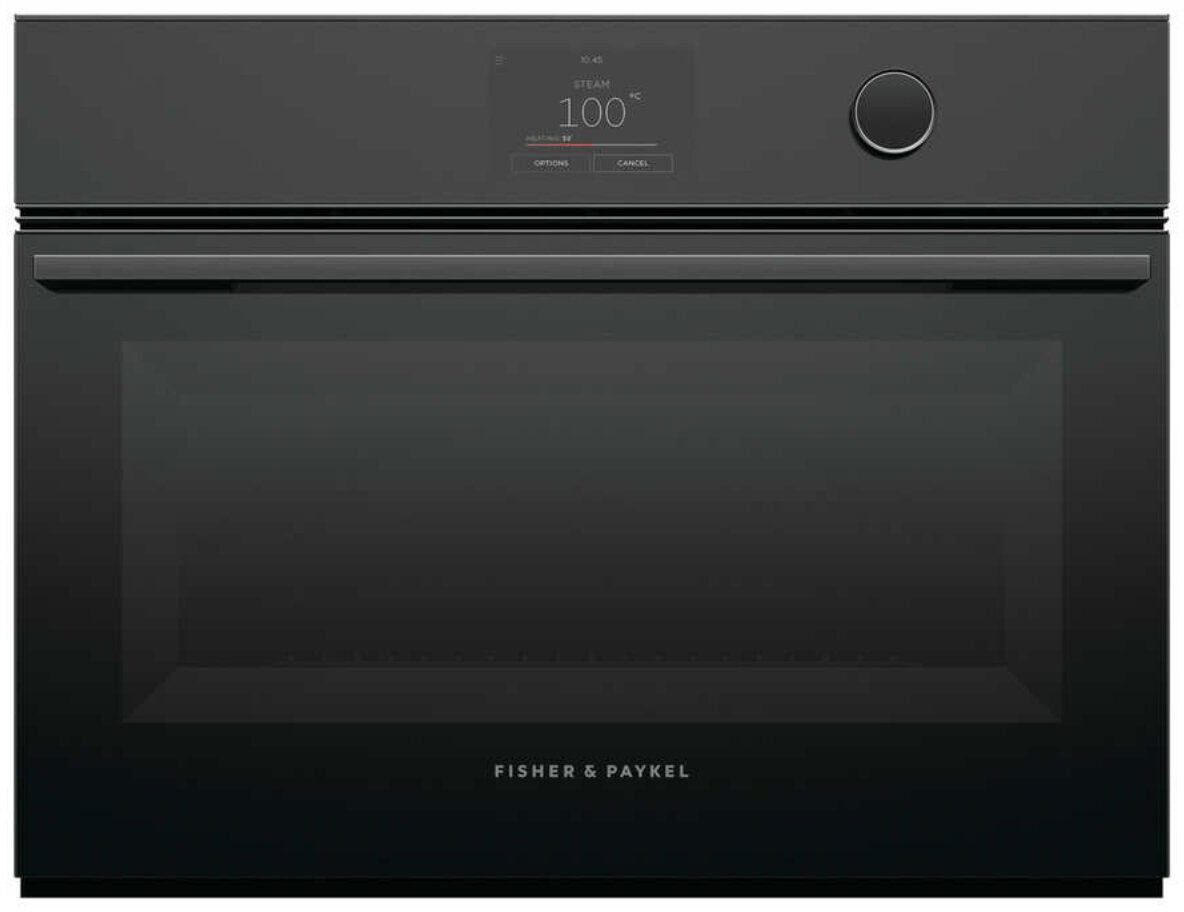 Fisher & Paykel 60cm 55L Combi-Steam Built-In Oven Black Glass OS60NMTDB1