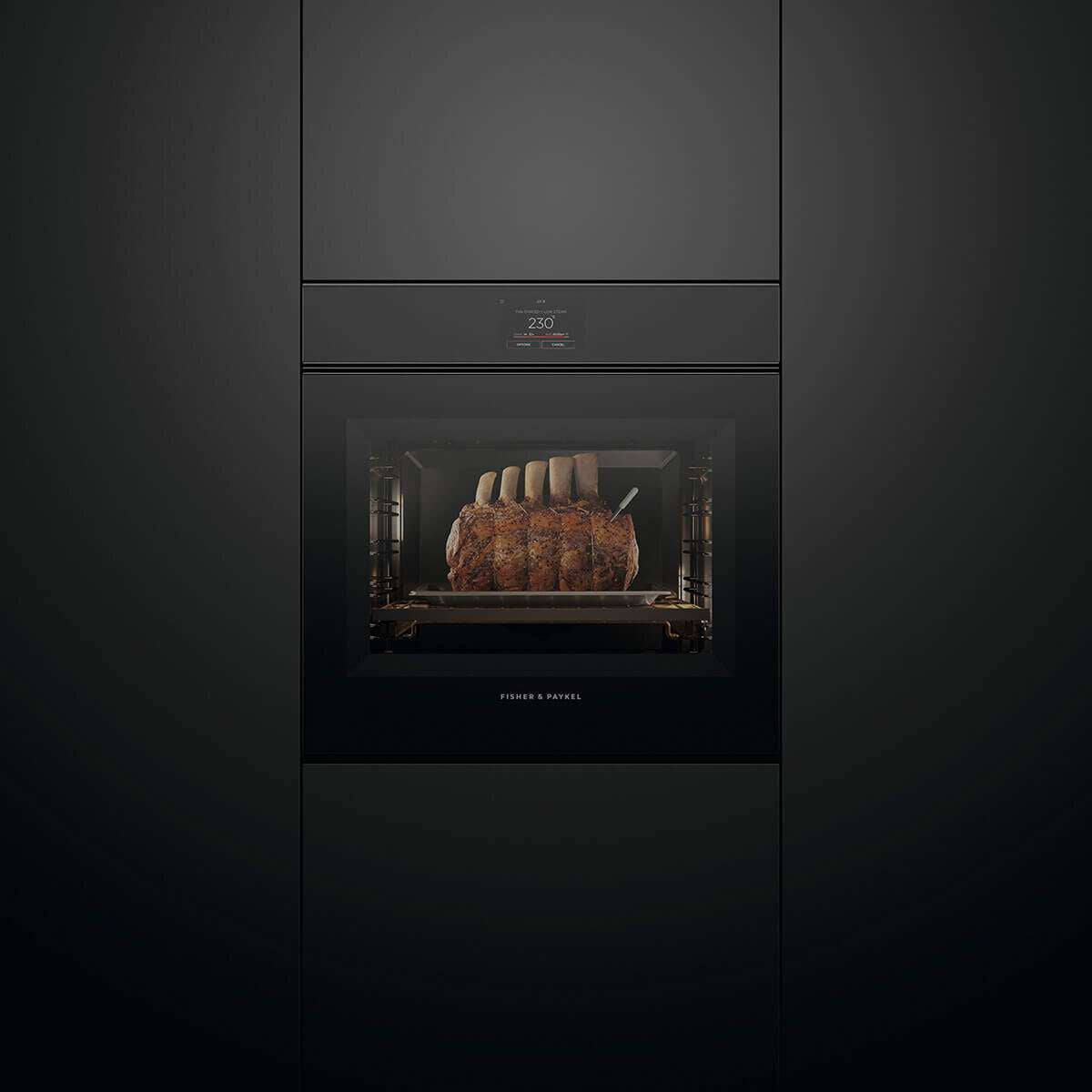 Fisher & Paykel 60cm Minimal Handleless Combi-Steam Oven Black OS60SMTNB1