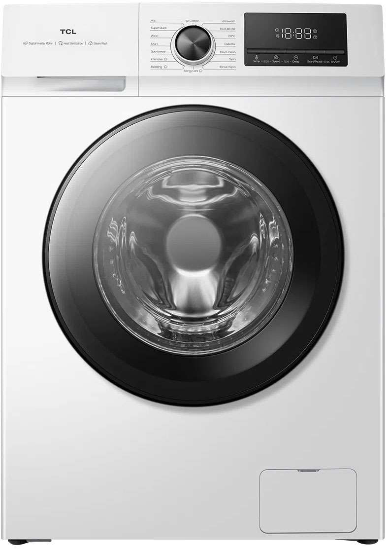 TCL 7.5kg Front Load Washing Machine White P108FLW | Greater Sydney Only