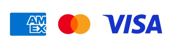 Accepted: Amex, Mastercard, Visa