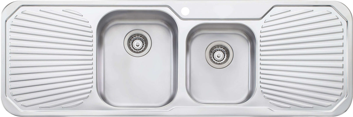 Oliveri Petite 1 & 3/4 Bowl Inset Sink With Double Drainer PE341