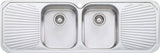 Oliveri Petite Double Bowl Inset Sink With Double Drainer PE353