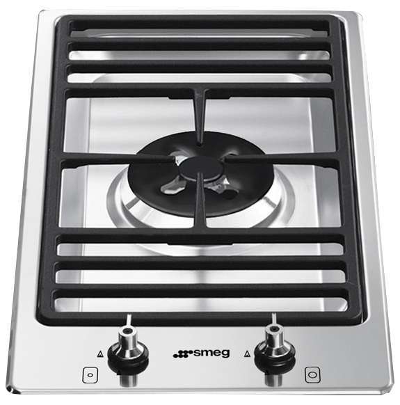 Smeg 30cm Domino-Style Dual Control Single Stainless Steel Gas Cooktop PGA31G-1