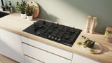 Bosch 90cm Series 6 Gas Cooktop Tempered Glass Black PPM9A6I40A