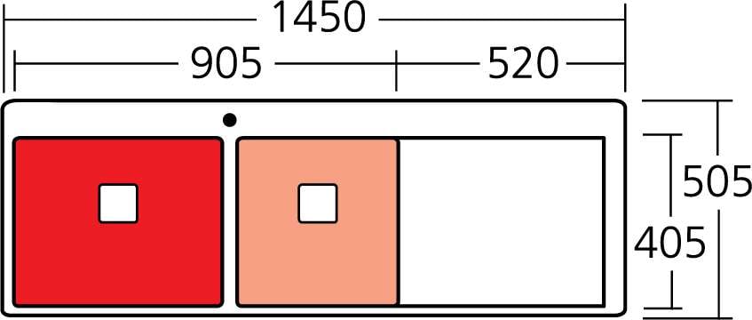 Oliveri 1 & 3/4 Double Left Hand Bowl Inset Sink With Drainer PR1111