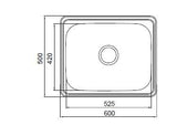 Abey Lodden 45L Single Inset Laundry Tub PR45