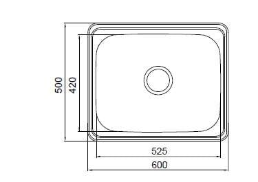 Abey Lodden 45L Single Inset Laundry Tub With Bypass and Overflow PR45C