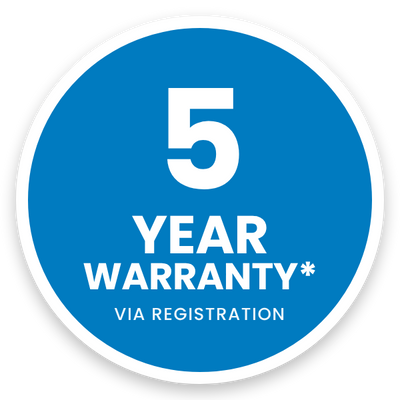 5 YEAR WARRANTY*