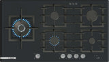 Bosch 90cm Series 8 Gas Cooktop Tempered Glass Black PRS9A6H40A