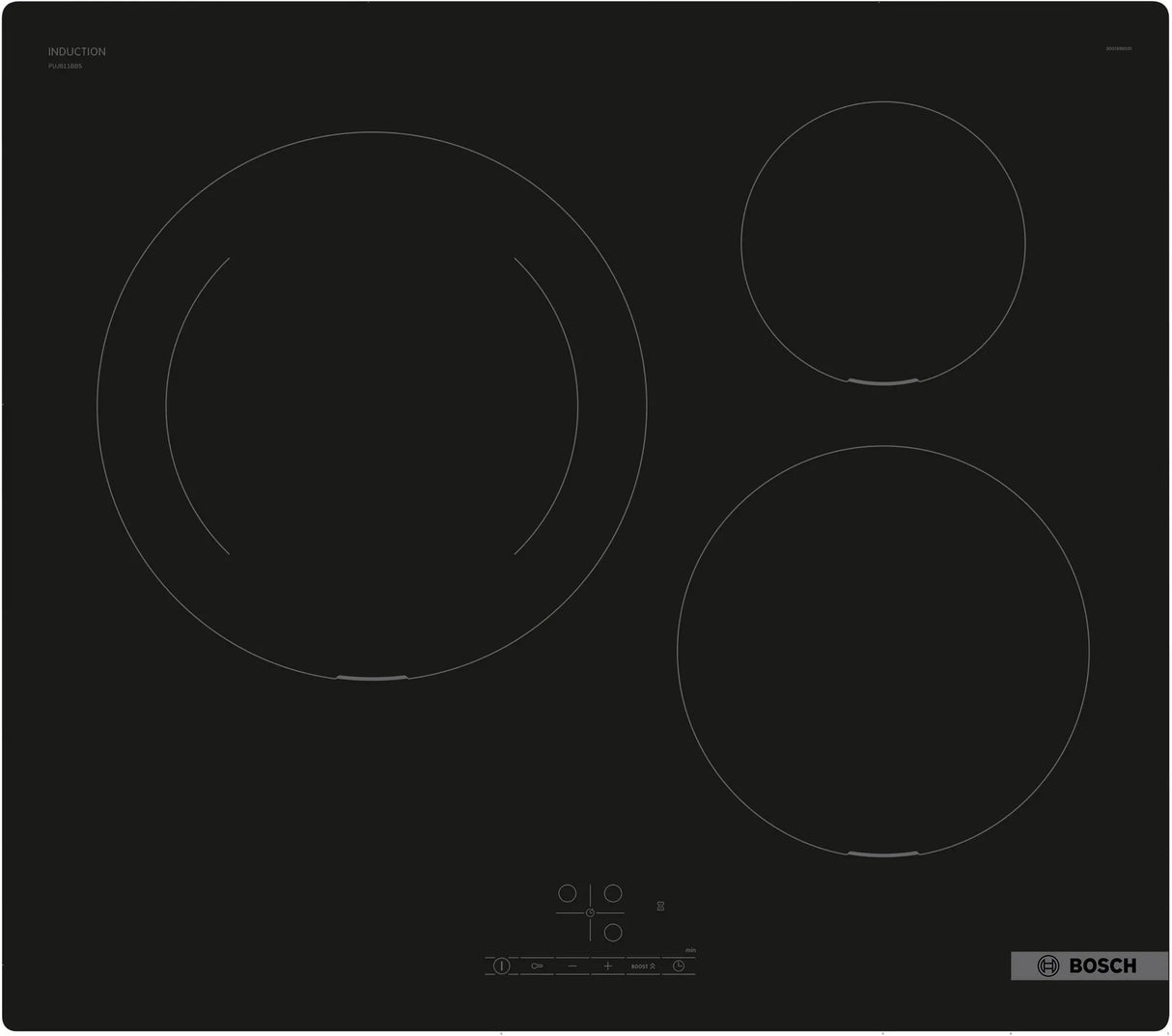 Bosch 60cm Series 4 Induction Cooktop Black Ceramic Glass PUJ611BB5E