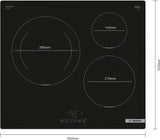 Bosch 60cm Series 4 Induction Cooktop Black Ceramic Glass PUJ611BB5E